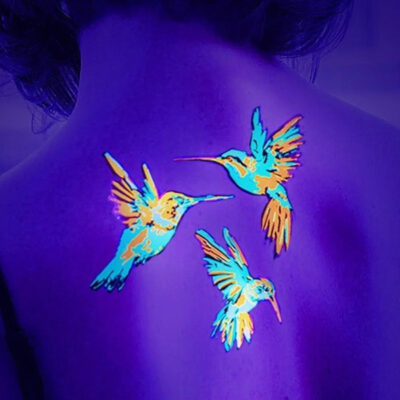 Hummingbird Glow in the Dark Tattoo