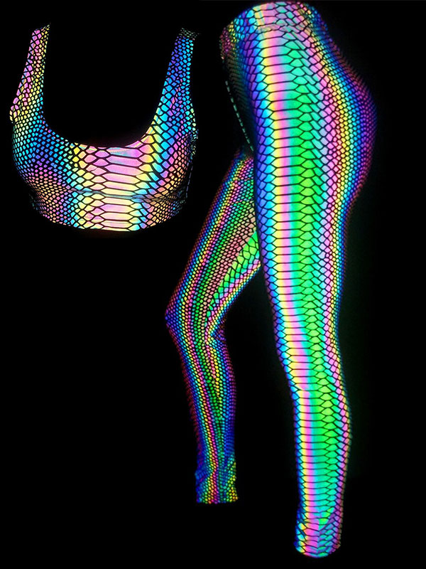 Snake Pattern Reflective Yoga Top & Pant Set - Glow In The Dark Store