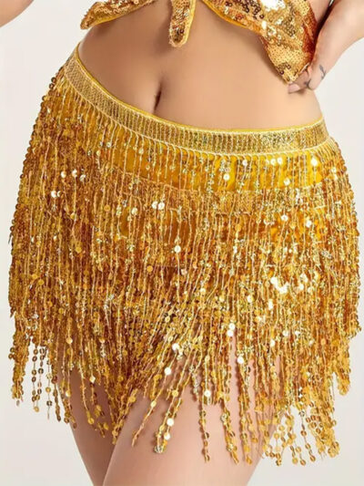 Sequin Tassel Rave Fringe Skirt