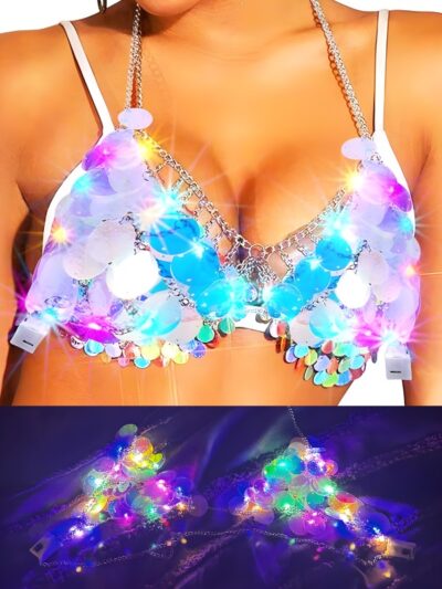 LED Sequin Light Up Bra